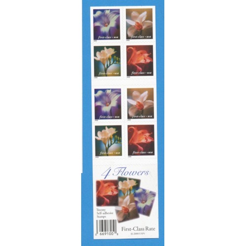 4 Flowers Stamps 2000
