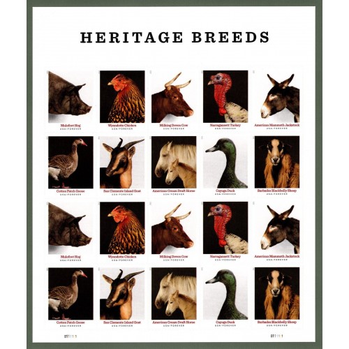 Heritage Breeds Forever Stamps 2021