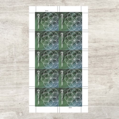 $2 Floral Geometry Stamps 2022