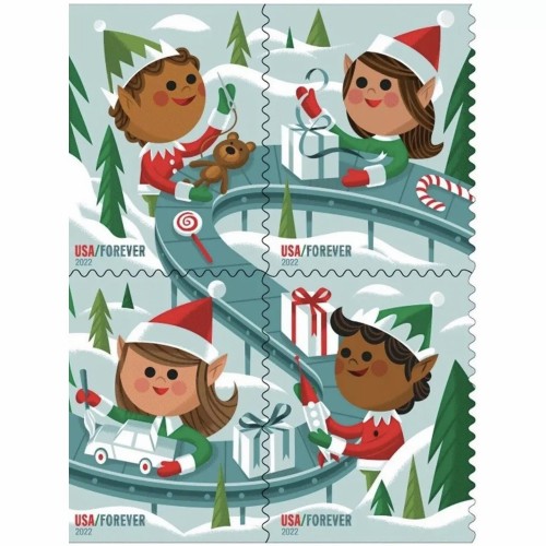 Holiday Elves Forever Stamps 2022