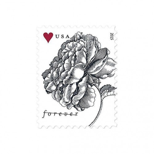 Engraved Vintage Rose First-Class Forever Stamp 2015