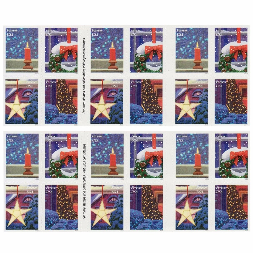 Holiday Windows Forever Stamps 2016