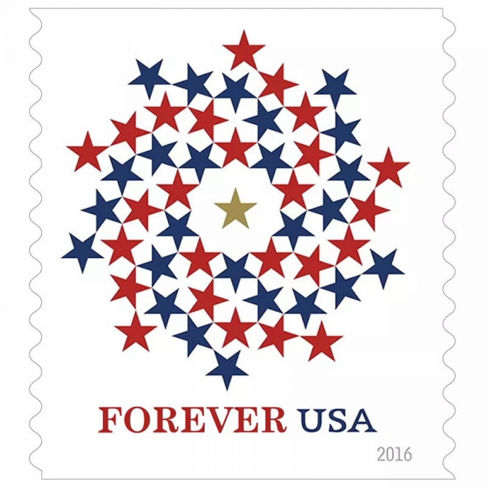 Patriotic Spiral Forever Stamps 2016