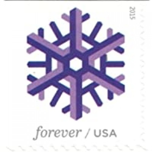 Geometric Snowflakes Forever Stamps 2015